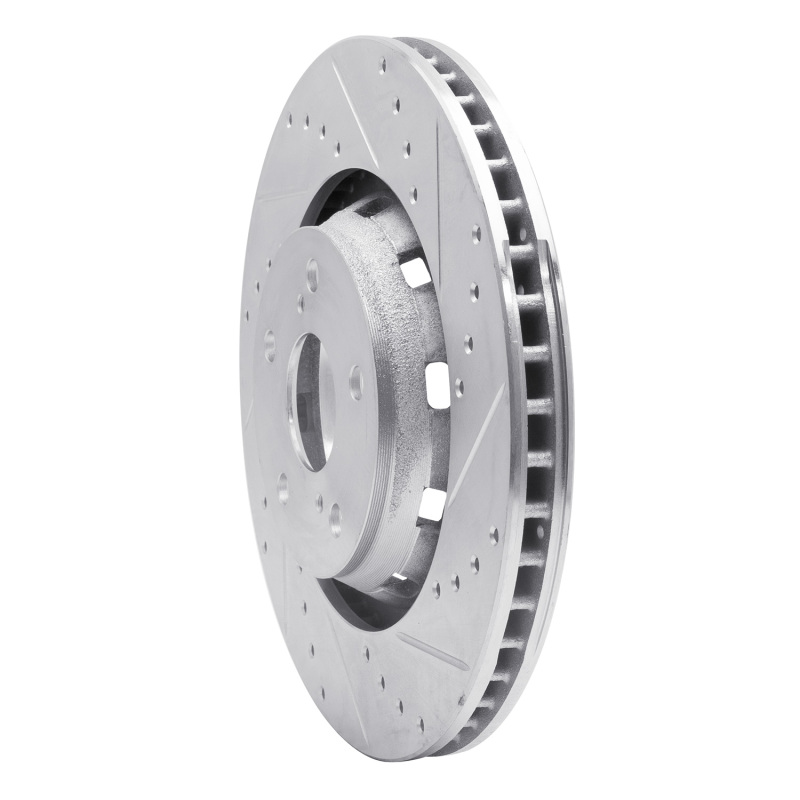 Toyota Venza Brake Rotor (1) - Front Right - R1 Concepts - Drilled & Slotted - Silver - `09-`15